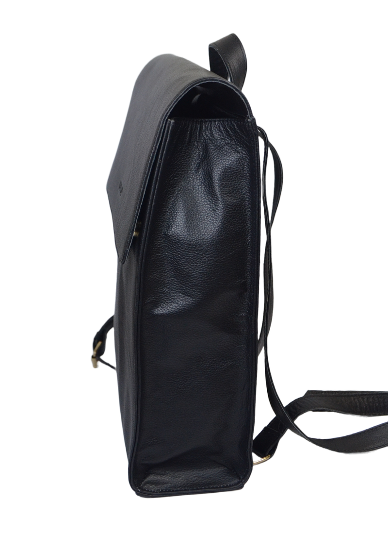 Urban Explorer Leather Backpack Black