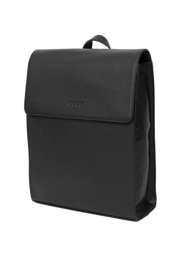 Urban Explorer Leather Backpack Black