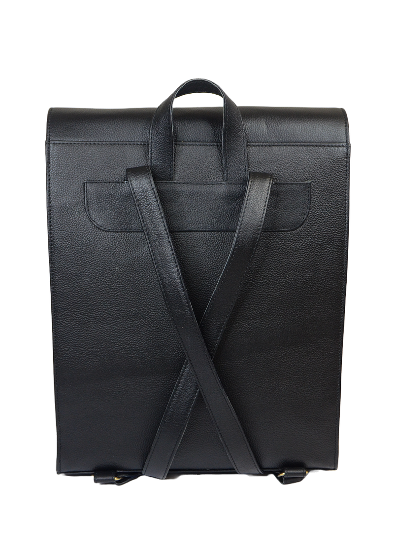 Urban Explorer Leather Backpack Black