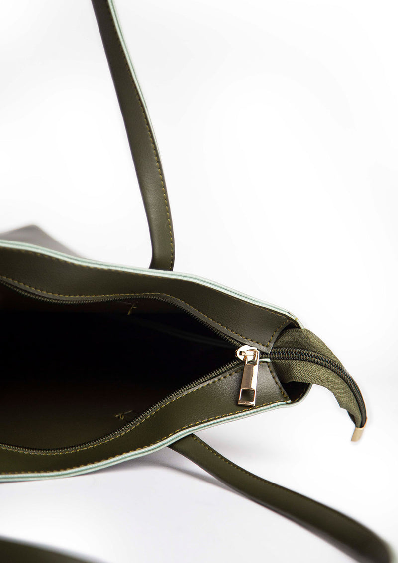 Olive Tote Bag (with zip)